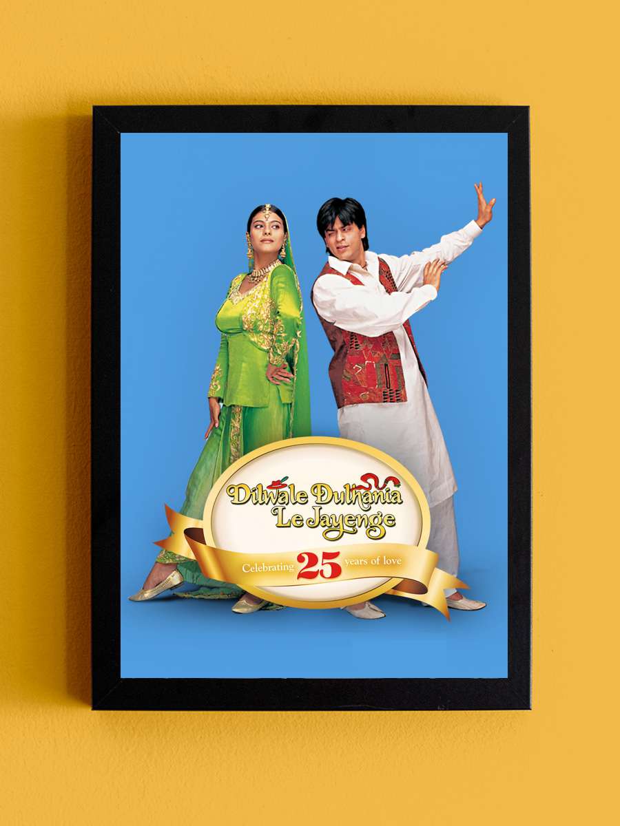 Cesur Yürek Gelini Alır - दिलवाले दुल्हनिया ले जायेंगे Film Tablo Siyah Çerçeveli Film Poster Afiş Tablo - En İyi Fiyatlarla