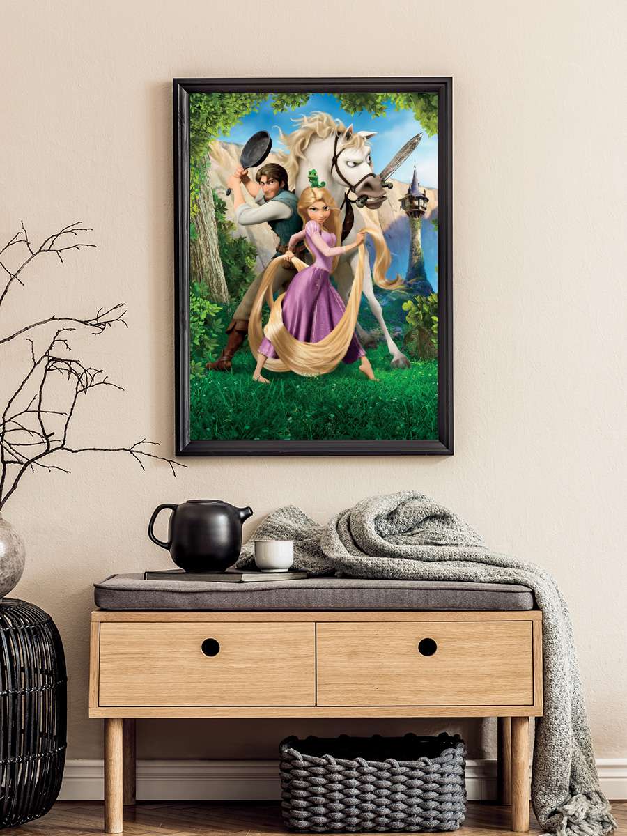 Karmakarışık - Tangled Film Tablo Siyah Çerçeveli Film Poster Afiş Tablo