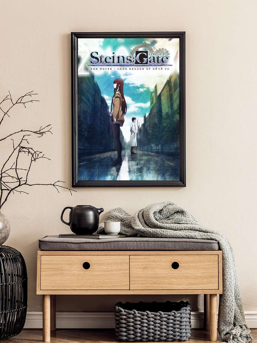Steins;Gate Movie: Fuka Ryouiki no Déjà vu - 劇場版 STEINS;GATE 負荷領域のデジャヴ Film Tablo Siyah Çerçeveli Film Poster Afiş Tablo