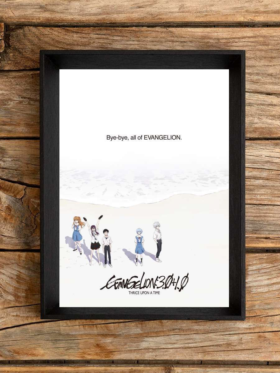 Evangelion: Bir Seferde Üç Kez 3.0+1.0 - シン・エヴァンゲリオン劇場版:|| Film Tablo Siyah Çerçeveli Film Poster Afiş Tablo