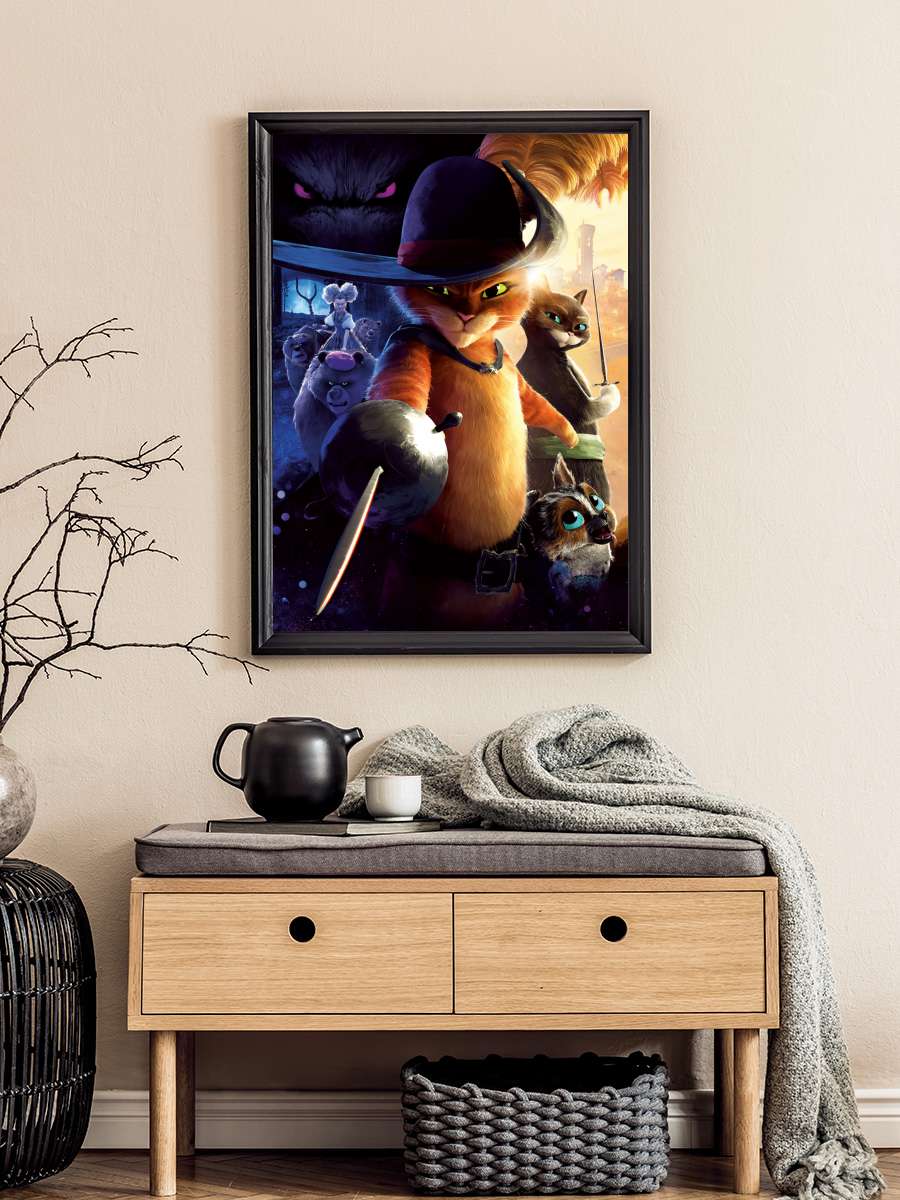 Çizmeli Kedi: Son Dilek - Puss in Boots: The Last Wish Film Tablo Siyah Çerçeveli Film Poster Afiş Tablo