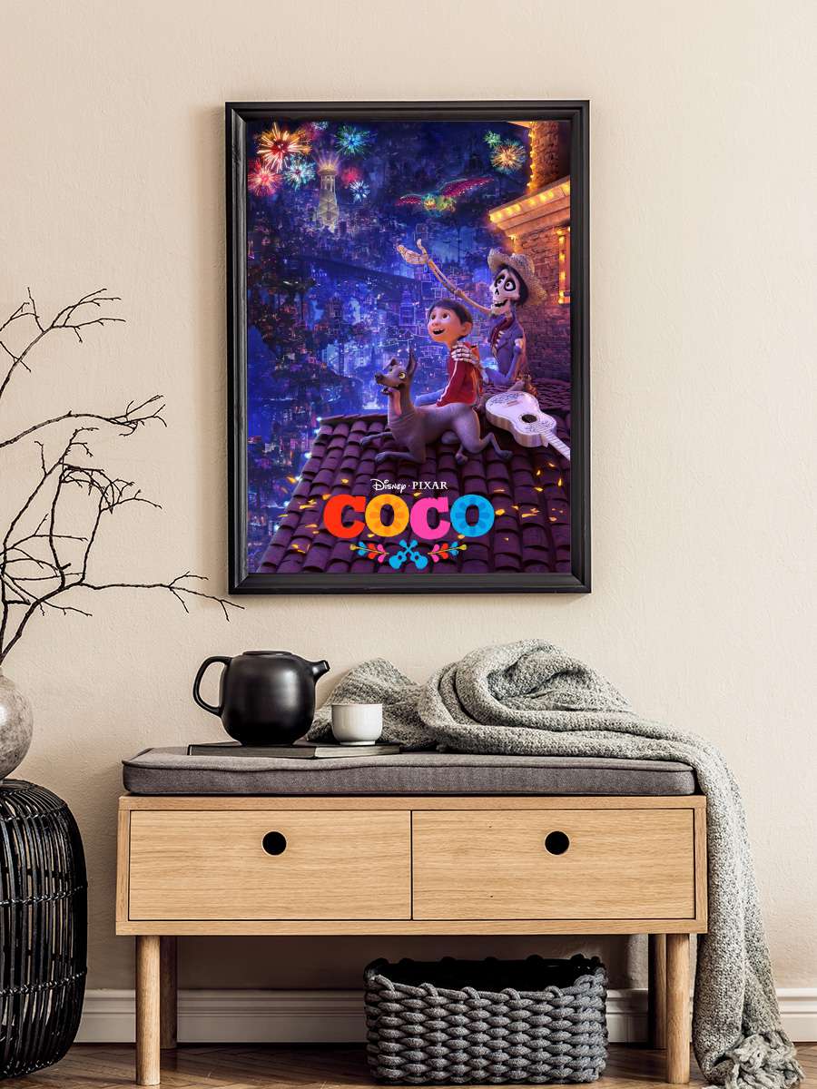 Coco Film Tablo Siyah Çerçeveli Film Poster Afiş Tablo