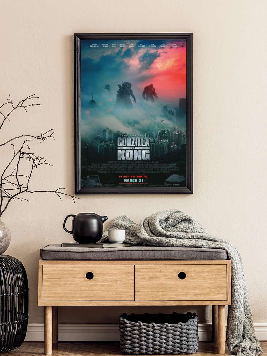 Godzilla vs. Kong Film Tablo Siyah Çerçeveli Film Poster Afiş Tablo