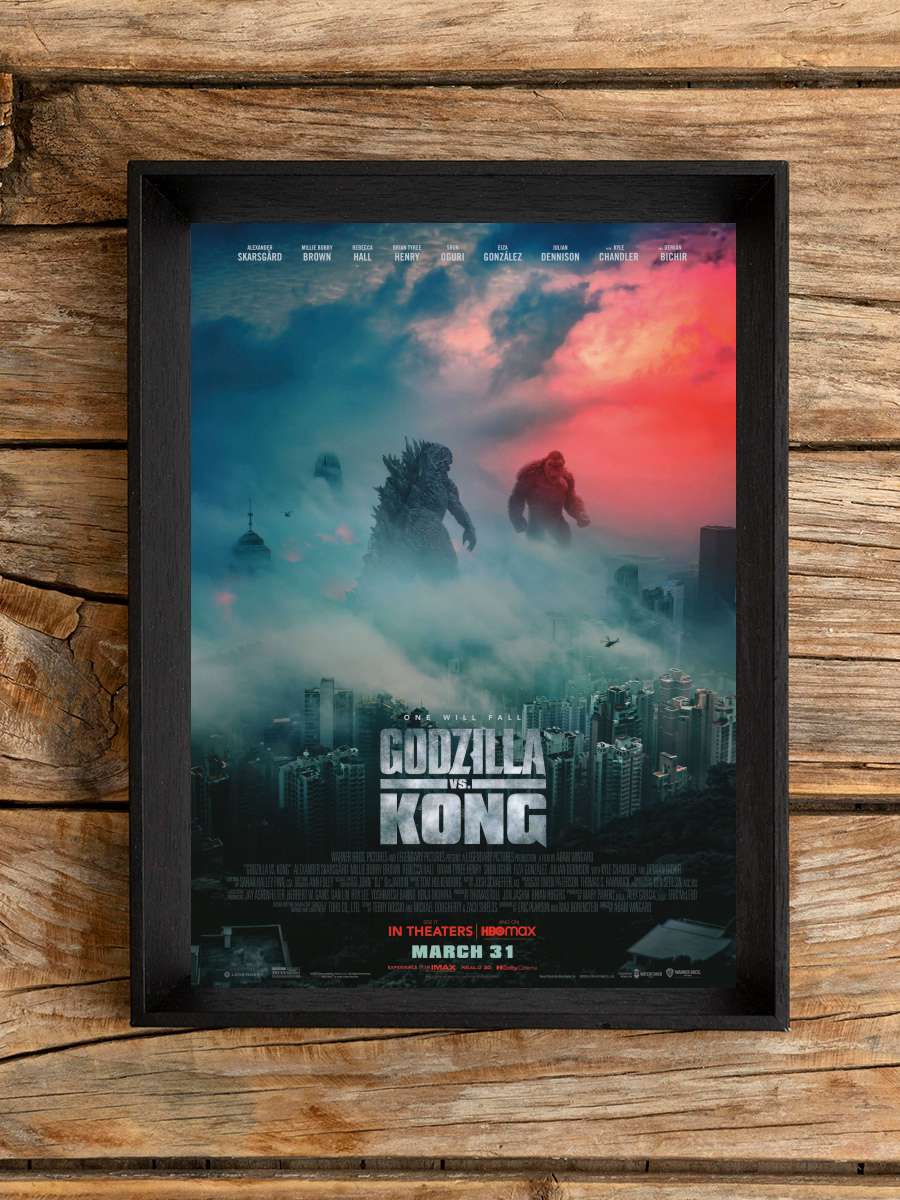Godzilla vs. Kong Film Tablo Siyah Çerçeveli Film Poster Afiş Tablo