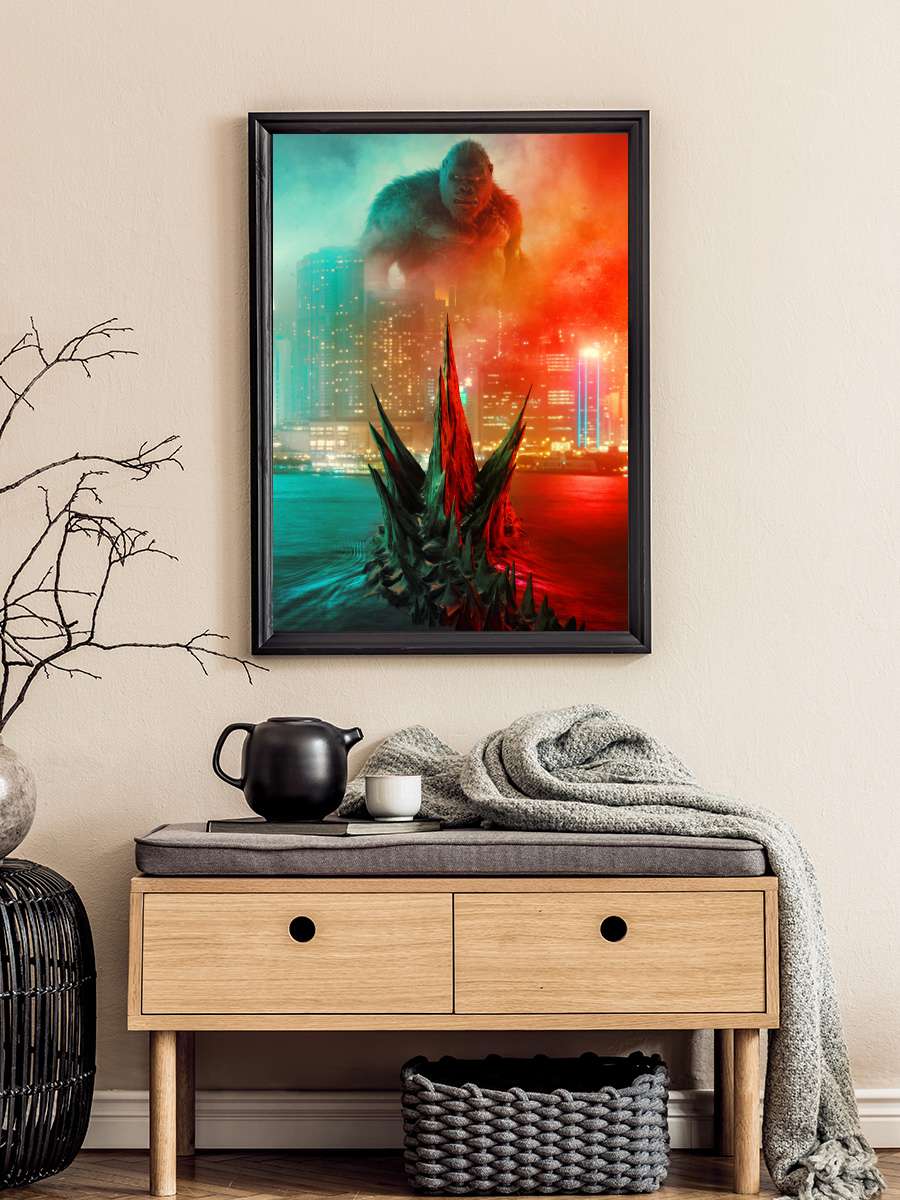 Godzilla vs. Kong Film Tablo Siyah Çerçeveli Film Poster Afiş Tablo