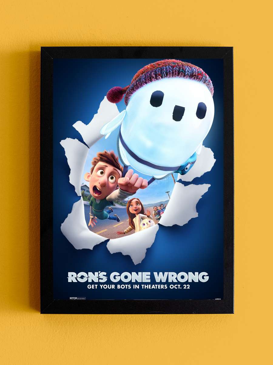 Robot Ron Bir Sorun Var - Ron's Gone Wrong Film Tablo Siyah Çerçeveli Film Poster Afiş Tablo - En İyi Fiyatlarla