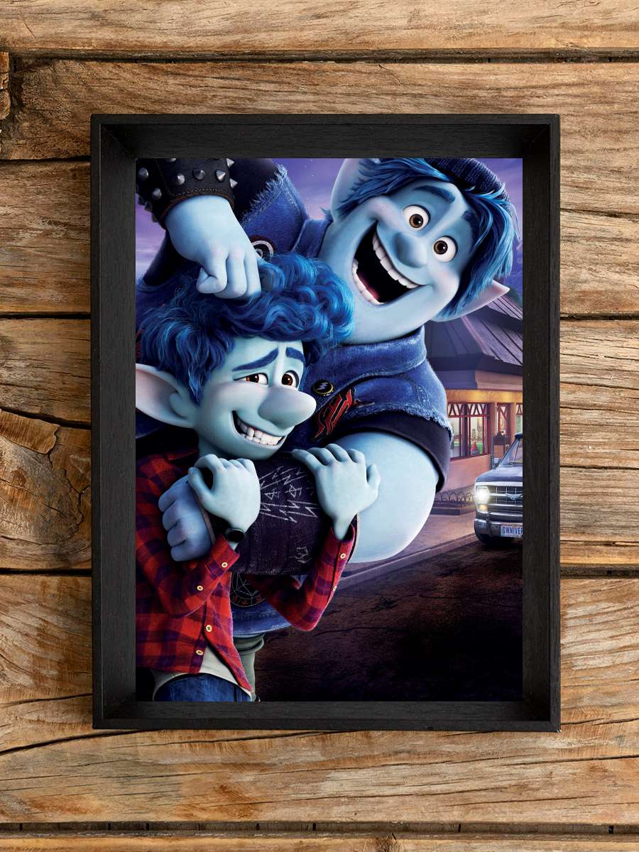 Hadi Gidelim - Onward Film Tablo Siyah Çerçeveli Film Poster Afiş Tablo