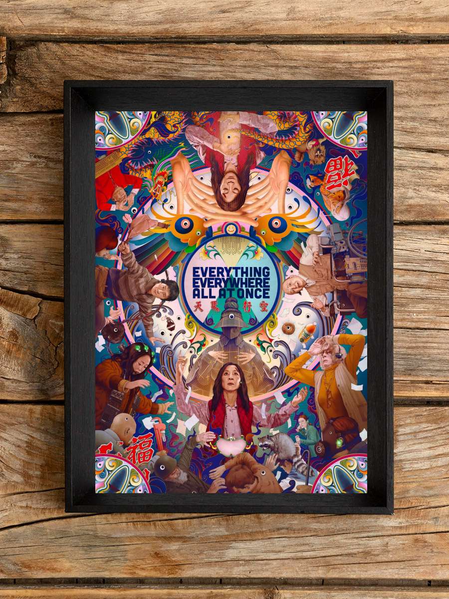 Her Şey Her Yerde Aynı Anda - Everything Everywhere All at Once Film Tablo Siyah Çerçeveli Film Poster Afiş Tablo