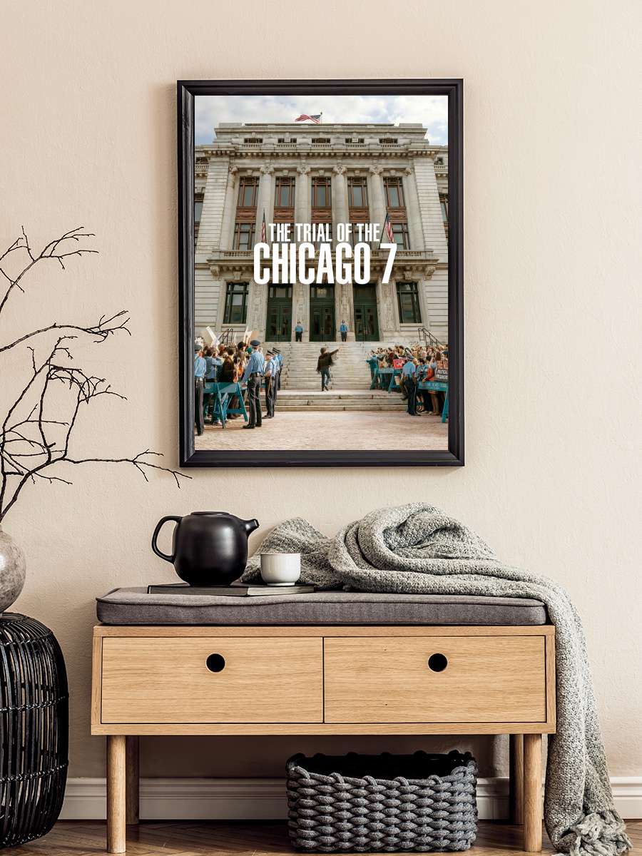 Şikago Yedilisi'nin Yargılanması - The Trial of the Chicago 7 Film Tablo Siyah Çerçeveli Film Poster Afiş Tablo