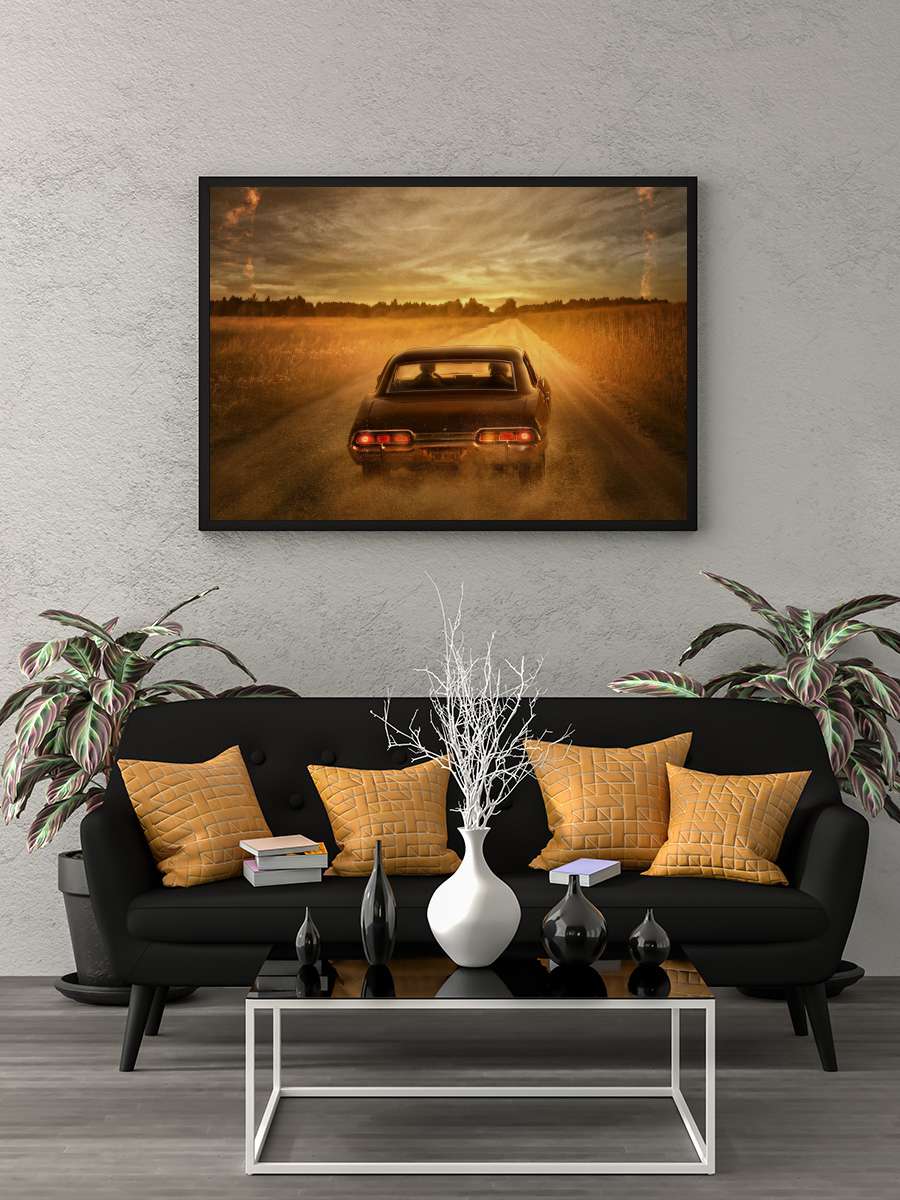 Supernatural Dizi Tablo Siyah Çerçeveli Dizi Poster Duvar Tablo