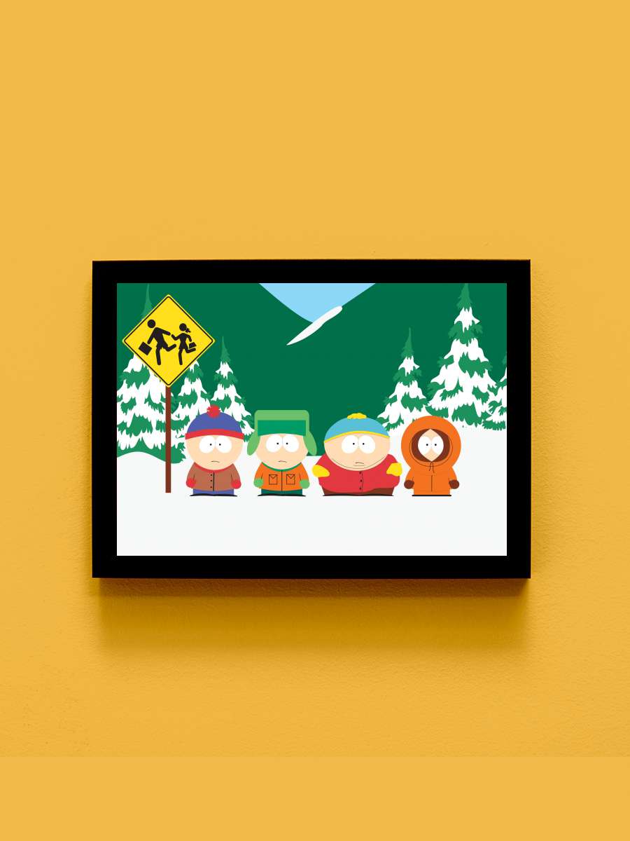 South Park Dizi Tablo Siyah Çerçeveli Dizi Poster Duvar Tablo