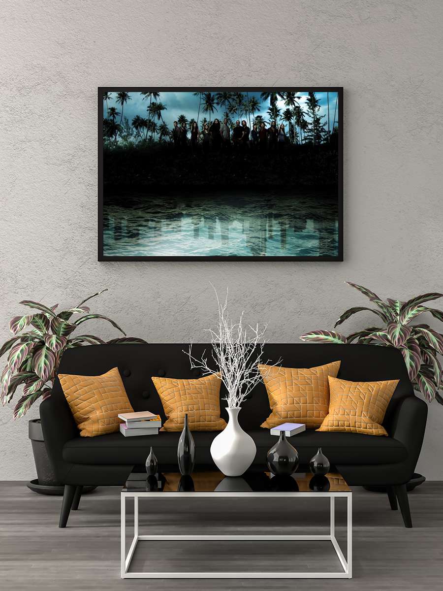 Lost Dizi Tablo Siyah Çerçeveli Dizi Poster Duvar Tablo