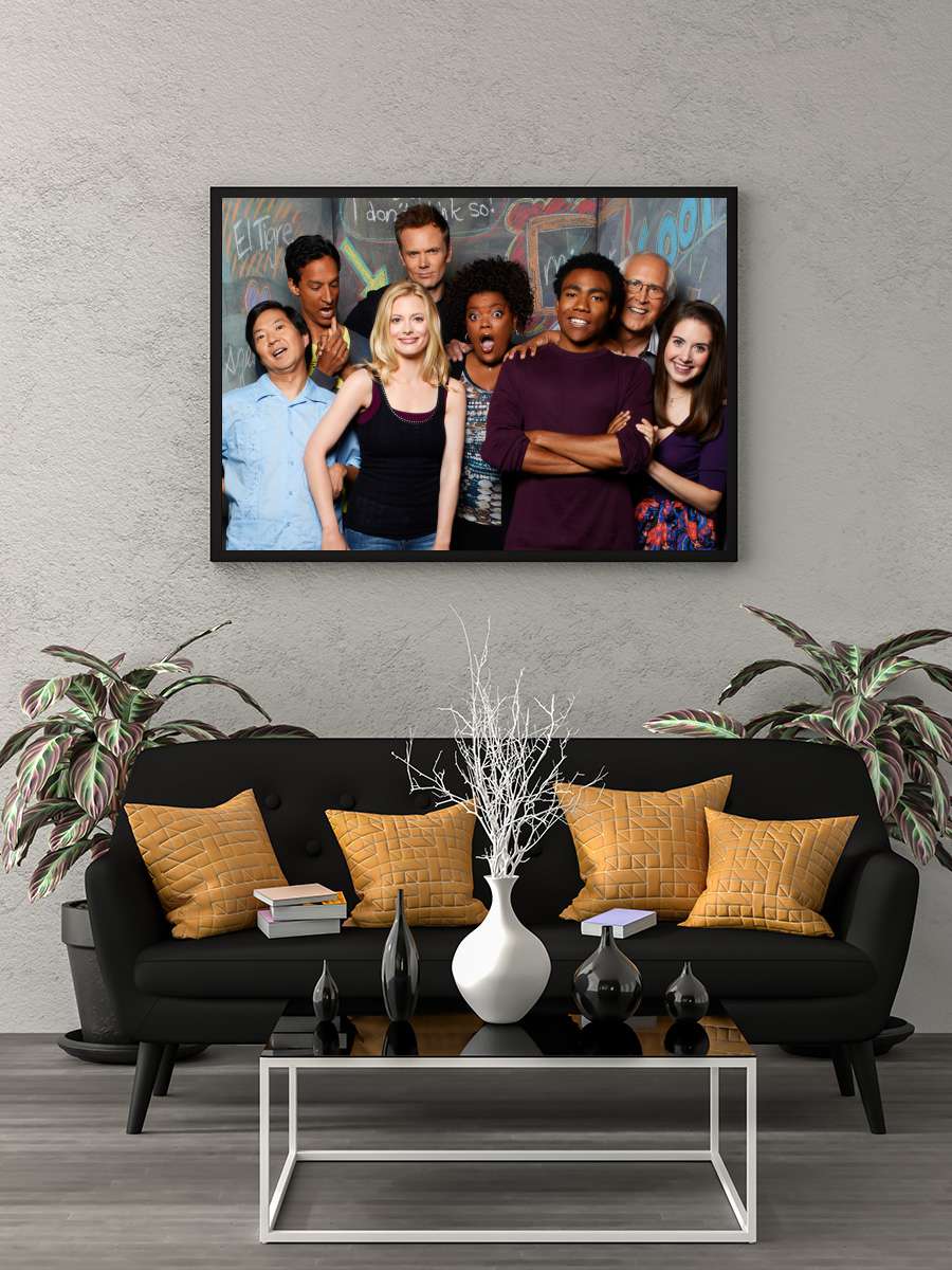 Community Dizi Tablo Siyah Çerçeveli Dizi Poster Duvar Tablo