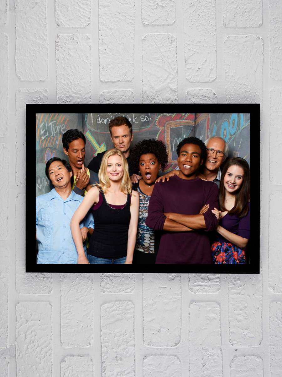 Community Dizi Tablo Siyah Çerçeveli Dizi Poster Duvar Tablo