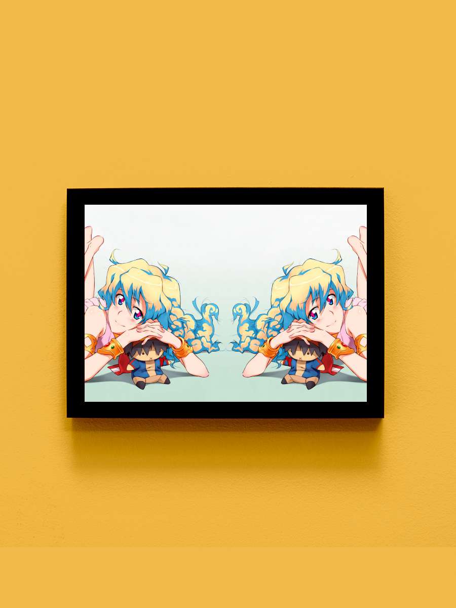 天元突破グレンラガン Dizi Tablo Siyah Çerçeveli Dizi Poster Duvar Tablo