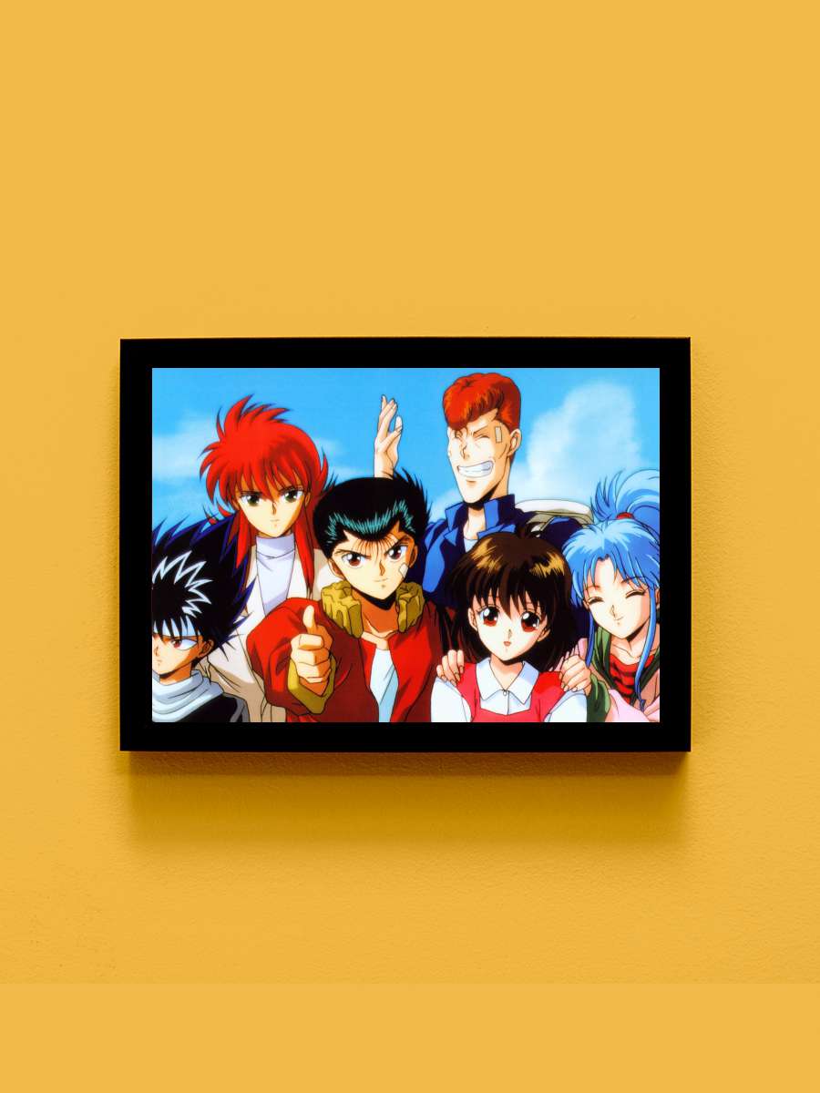 幽☆遊☆白書 Dizi Tablo Siyah Çerçeveli Dizi Poster Duvar Tablo