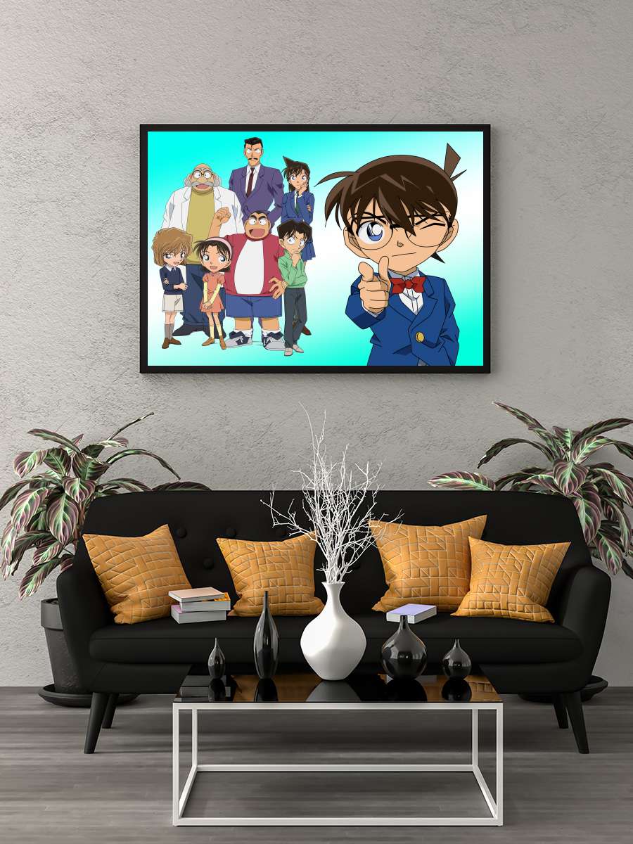 Dedektif Konan - 名探偵コナン Dizi Tablo Siyah Çerçeveli Dizi Poster Duvar Tablo