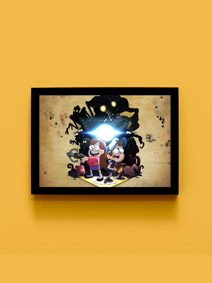 Esrarengiz Kasaba - Gravity Falls Dizi Tablo Siyah Çerçeveli Dizi Poster Duvar Tablo - En İyi Fiyatlarla