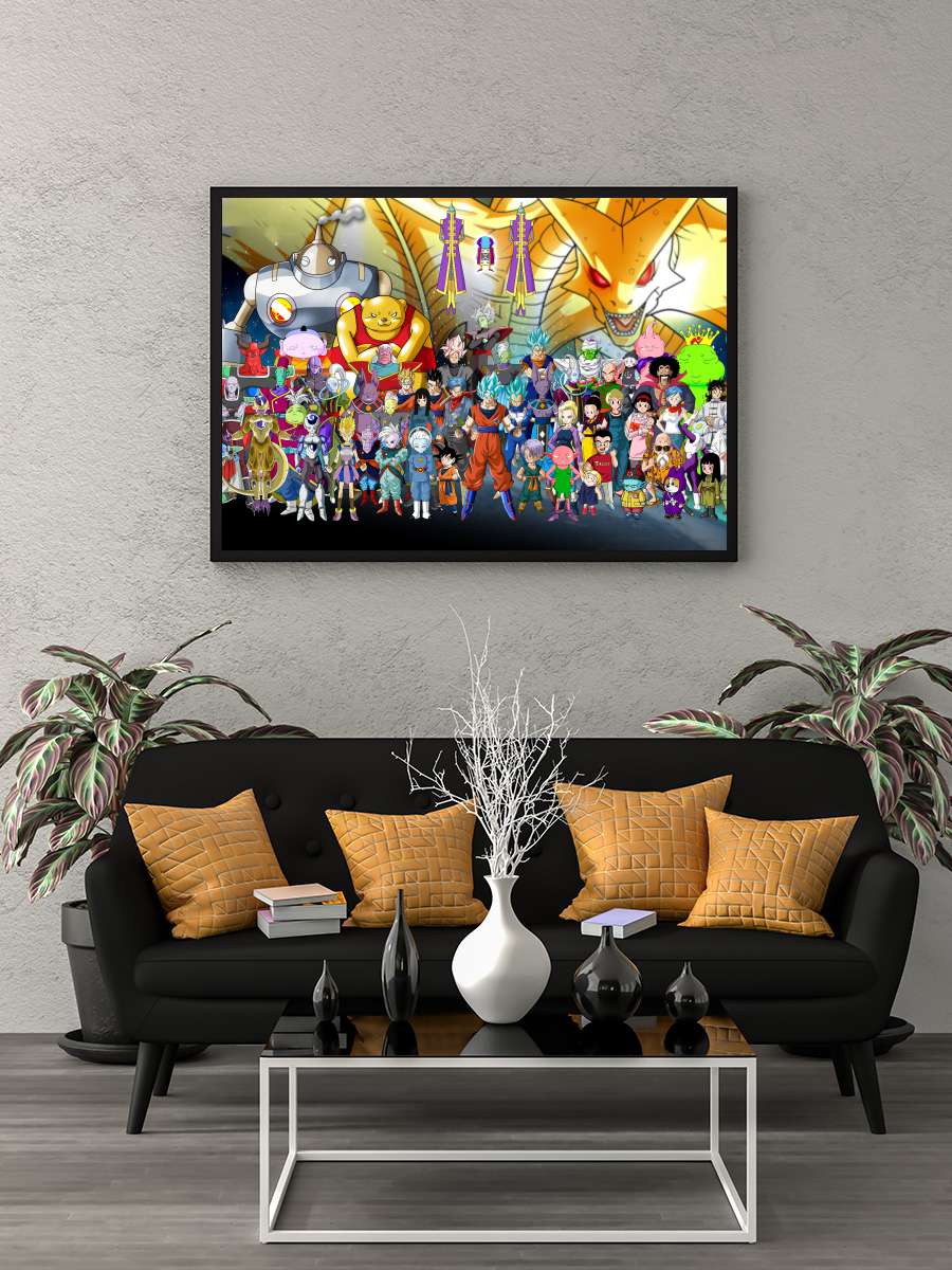 Dragon Ball Super - ドラゴンボール超（スーパー） Dizi Tablo Siyah Çerçeveli Dizi Poster Duvar Tablo