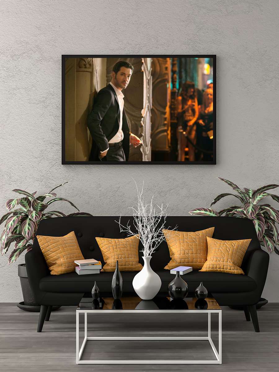 Lucifer Dizi Tablo Siyah Çerçeveli Dizi Poster Duvar Tablo