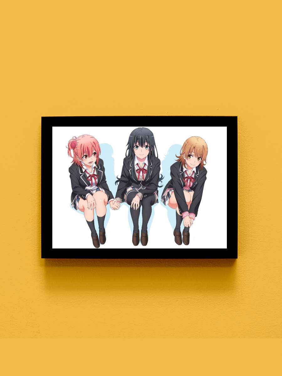 Yahari Ore no Seishun Love Comedy wa Machigatteiru. - やはり俺の青春ラブコメはまちがっている。 Dizi Tablo Siyah Çerçeveli Dizi Poster Duvar Tablo