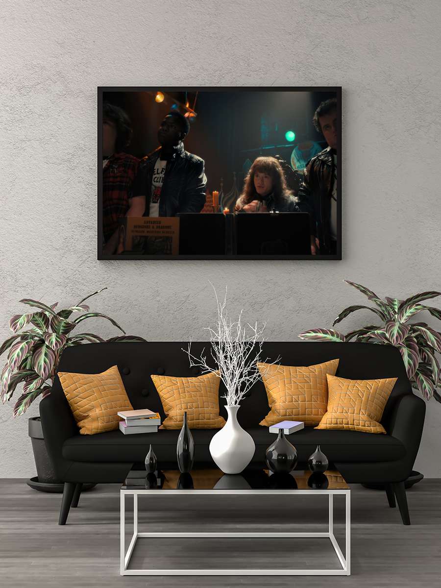 Stranger Things Dizi Tablo Siyah Çerçeveli Dizi Poster Duvar Tablo