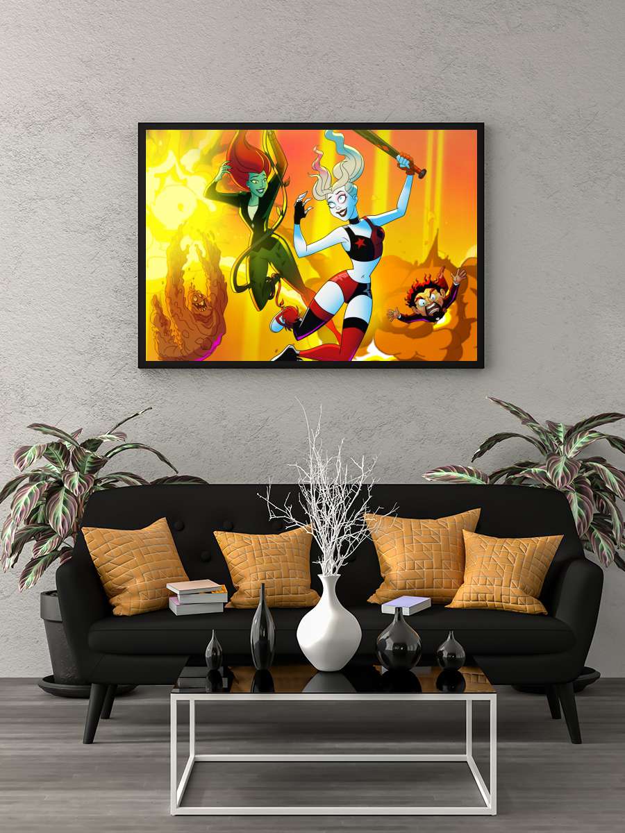 Harley Quinn Dizi Tablo Siyah Çerçeveli Dizi Poster Duvar Tablo