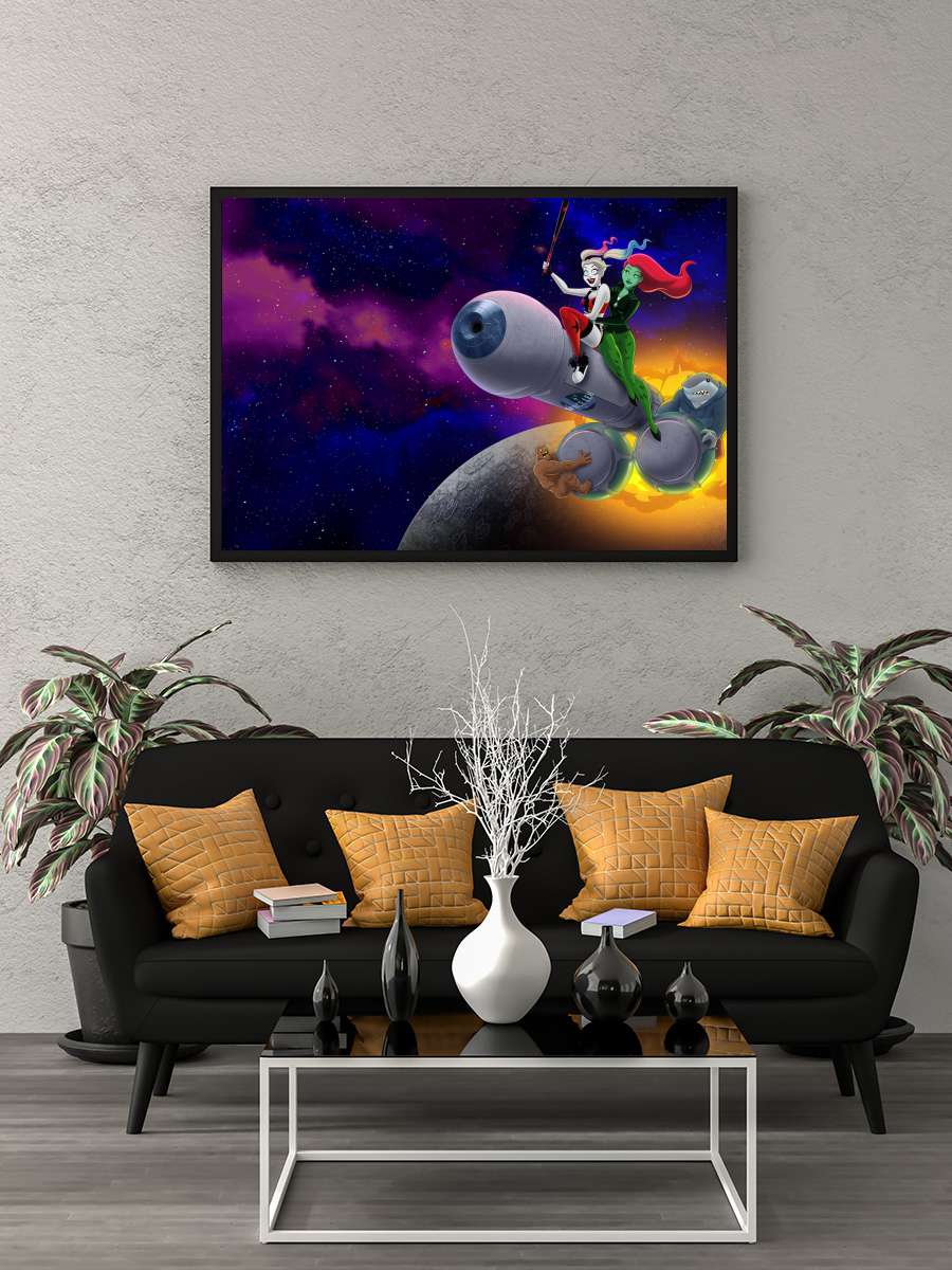 Harley Quinn Dizi Tablo Siyah Çerçeveli Dizi Poster Duvar Tablo