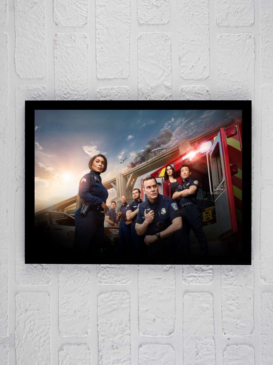 9-1-1 Dizi Tablo Siyah Çerçeveli Dizi Poster Duvar Tablo