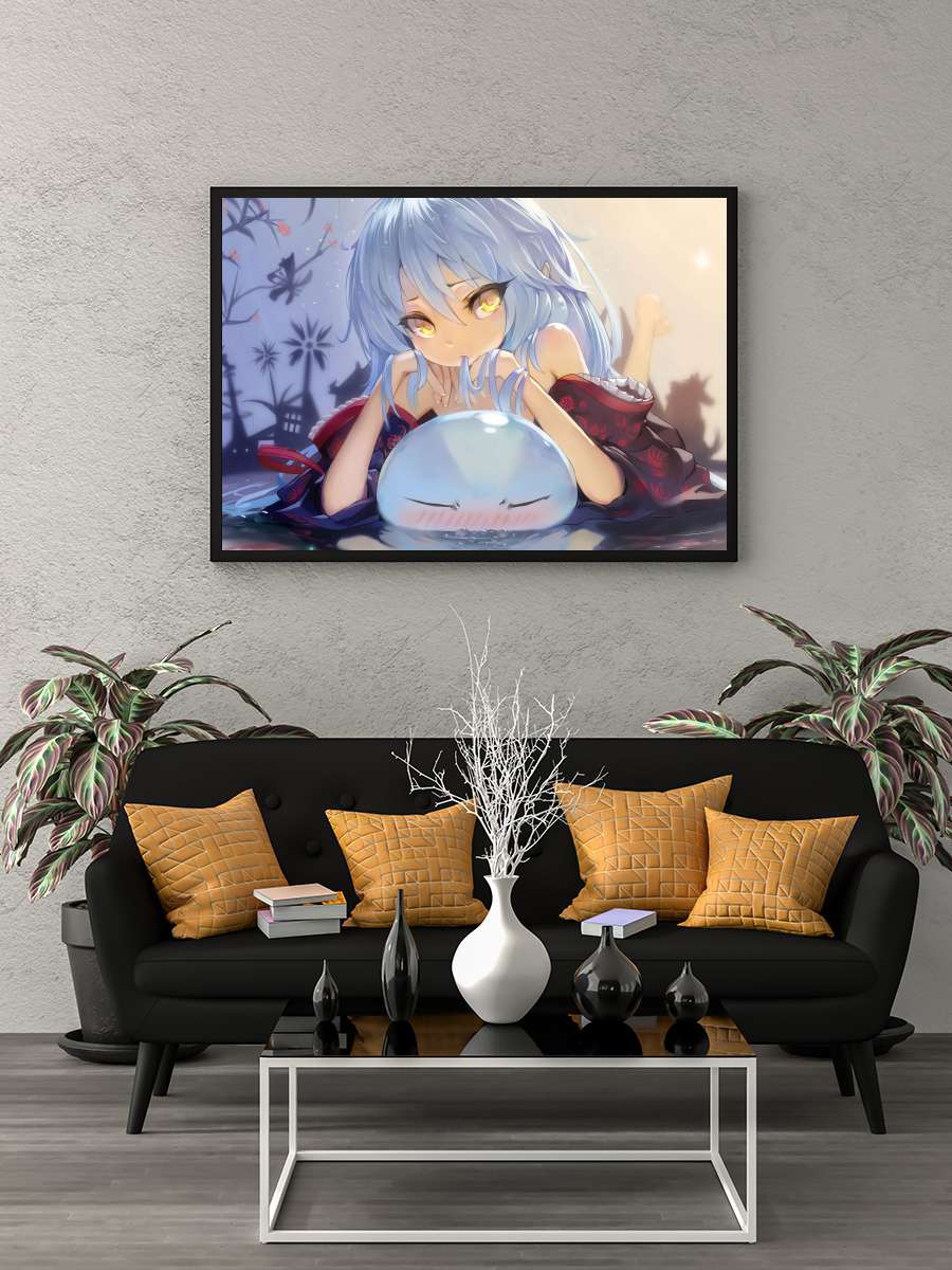 Tensei shitara Slime Datta Ken - 転生したらスライムだった件 Dizi Tablo Siyah Çerçeveli Dizi Poster Duvar Tablo