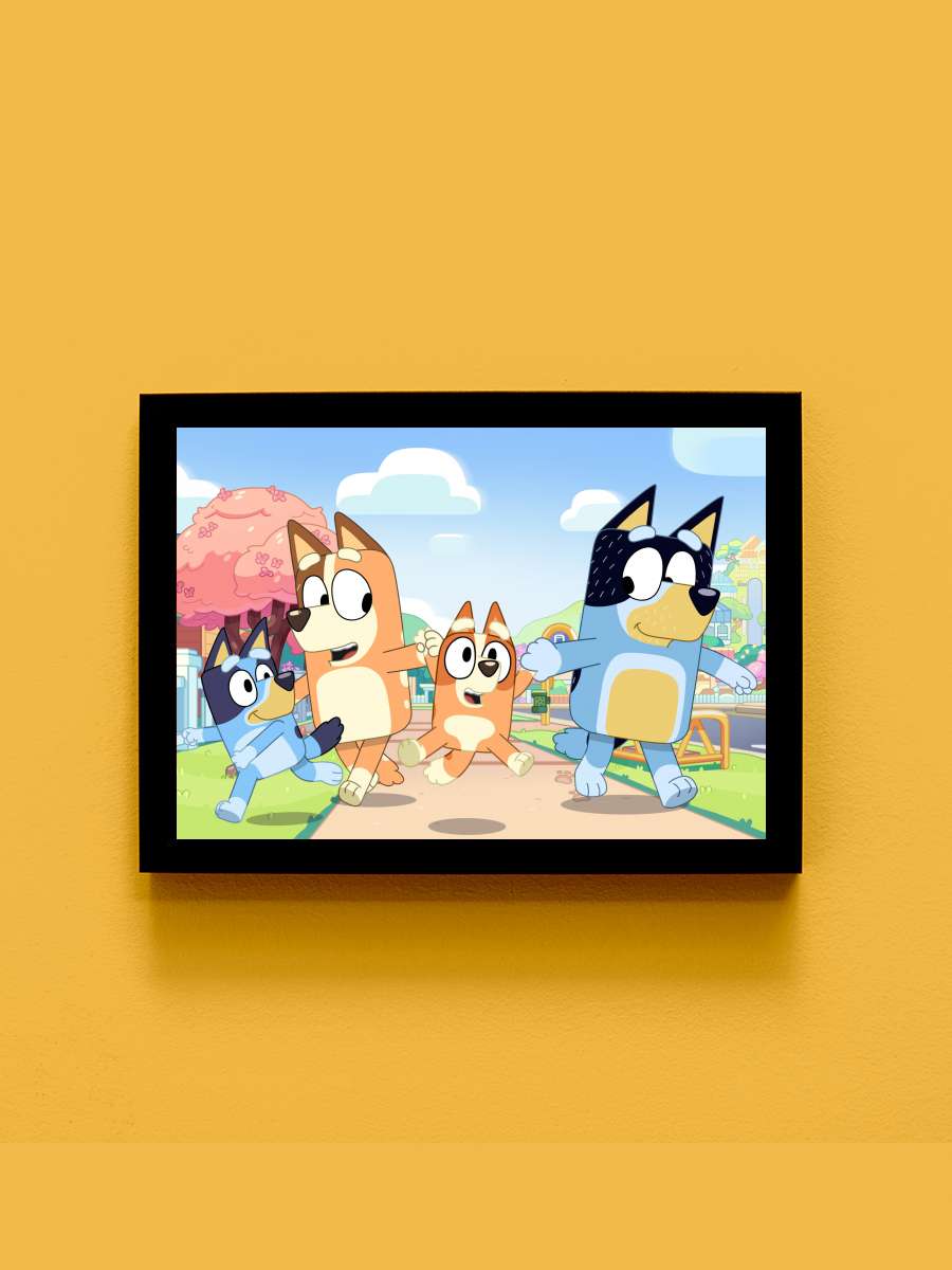 Bluey Dizi Tablo Siyah Çerçeveli Dizi Poster Duvar Tablo - En İyi Fiyatlarla