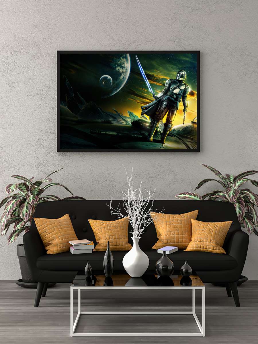 The Mandalorian Dizi Tablo Siyah Çerçeveli Dizi Poster Duvar Tablo