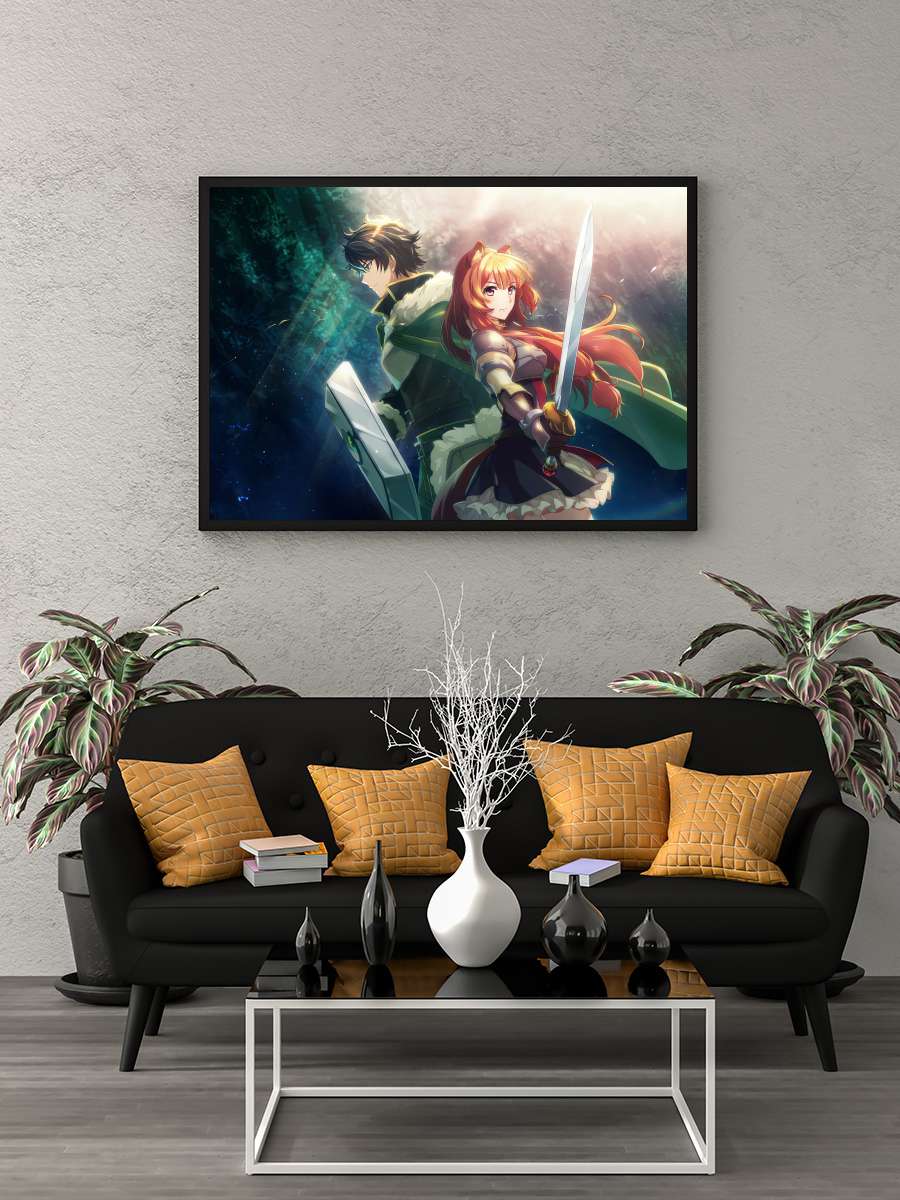 Tate no Yuusha no Nariagari - 盾の勇者の成り上がり Dizi Tablo Siyah Çerçeveli Dizi Poster Duvar Tablo