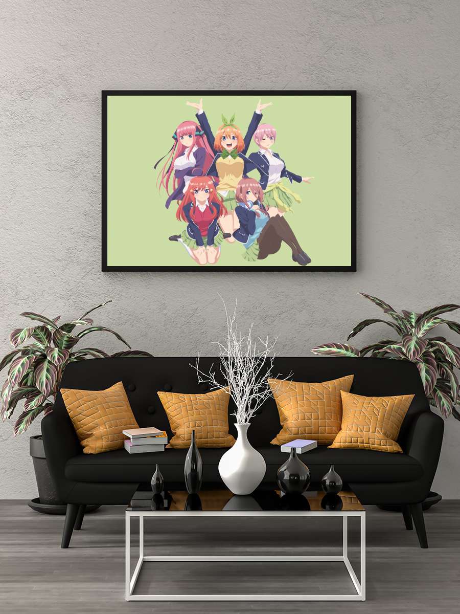 5-toubun no Hanayome - 五等分の花嫁 Dizi Tablo Siyah Çerçeveli Dizi Poster Duvar Tablo