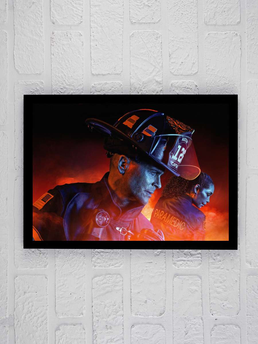 9-1-1: Lone Star Dizi Tablo Siyah Çerçeveli Dizi Poster Duvar Tablo