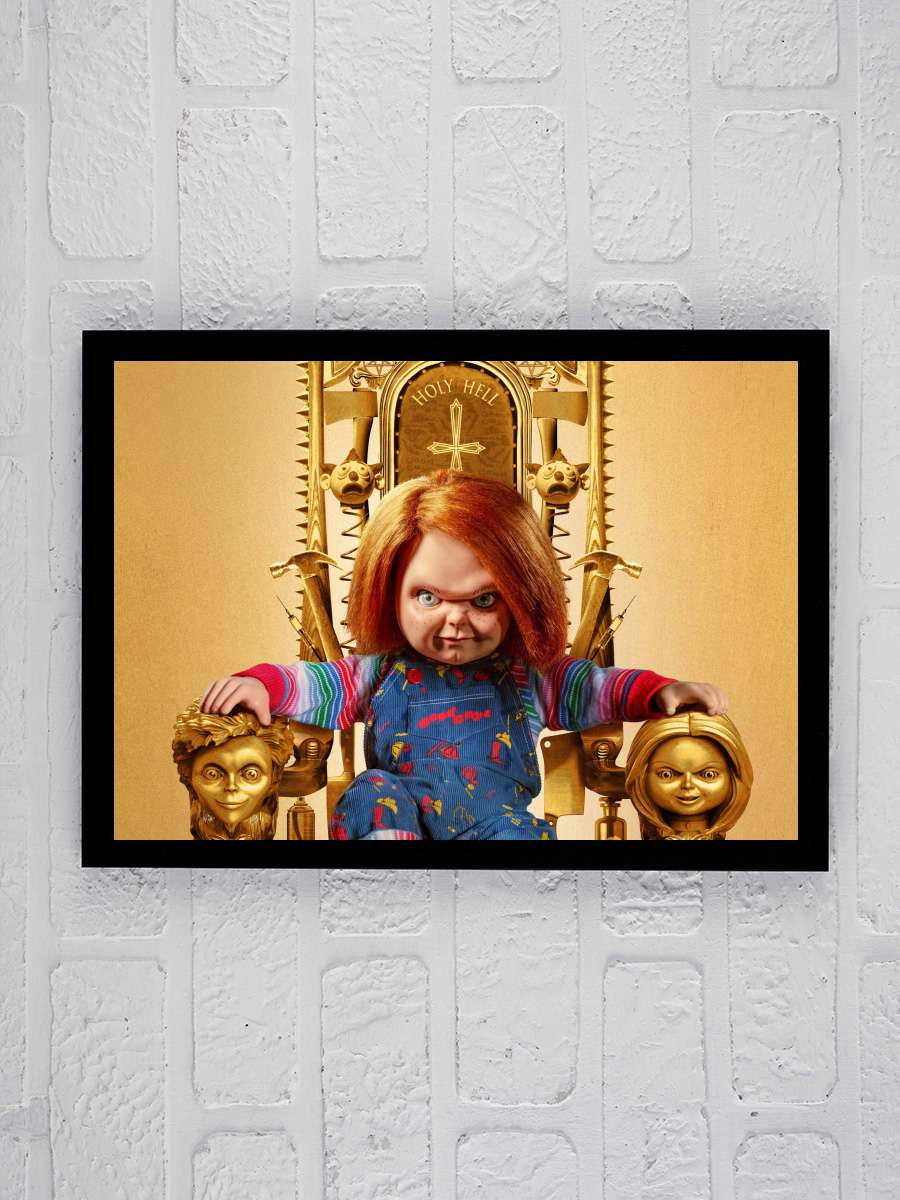 Chucky Dizi Tablo Siyah Çerçeveli Dizi Poster Duvar Tablo