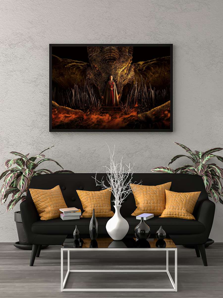 House of the Dragon Dizi Tablo Siyah Çerçeveli Dizi Poster Duvar Tablo