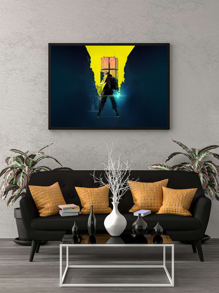 Cyberpunk: Edgerunners - サイバーパンク: エッジランナーズ Dizi Tablo Siyah Çerçeveli Dizi Poster Duvar Tablo
