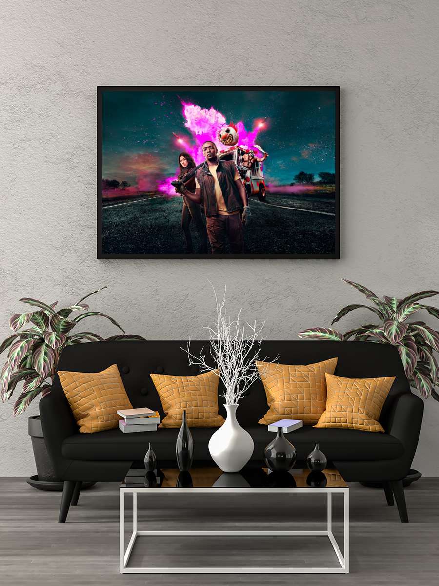 Twisted Metal Dizi Tablo Siyah Çerçeveli Dizi Poster Duvar Tablo