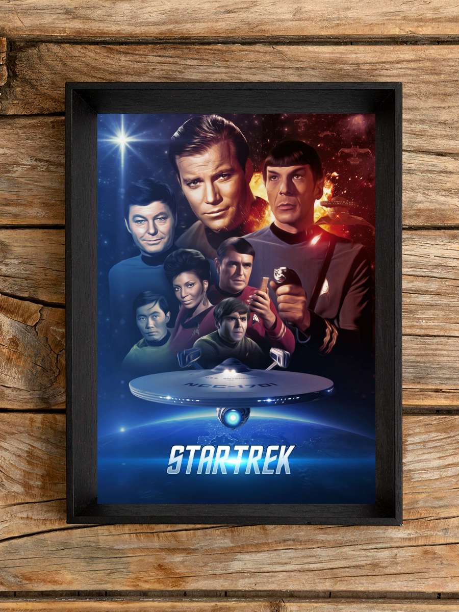 Star Trek Dizi Tablo Siyah Çerçeveli Dizi Poster Duvar Tablo