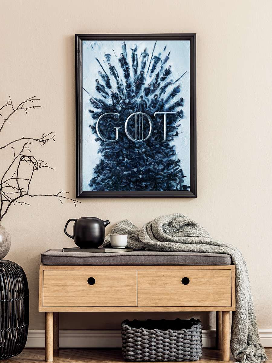 Game of Thrones Dizi Tablo Siyah Çerçeveli Dizi Poster Duvar Tablo