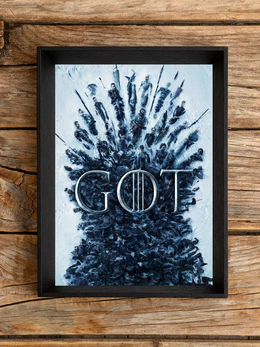 Game of Thrones Dizi Tablo Siyah Çerçeveli Dizi Poster Duvar Tablo