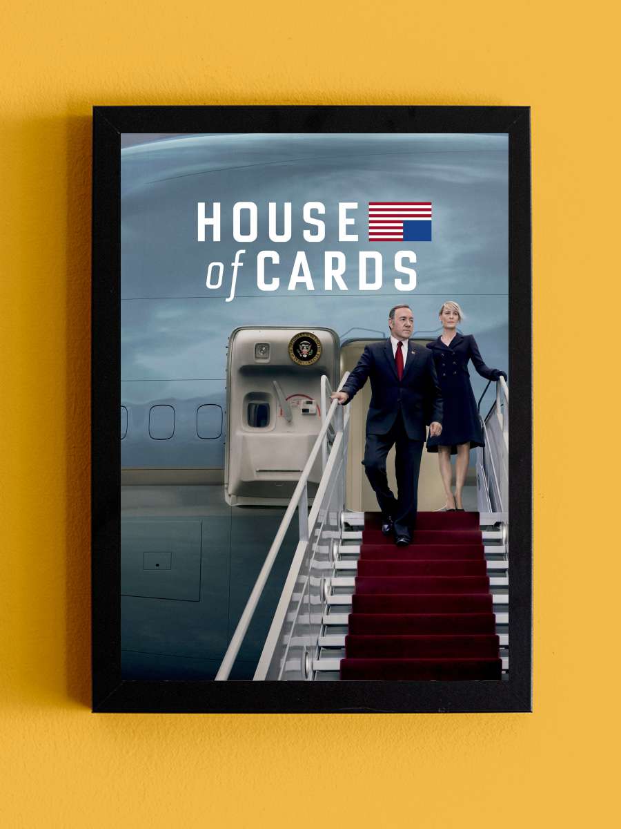 House of Cards Dizi Tablo Siyah Çerçeveli Dizi Poster Duvar Tablo - En İyi Fiyatlarla