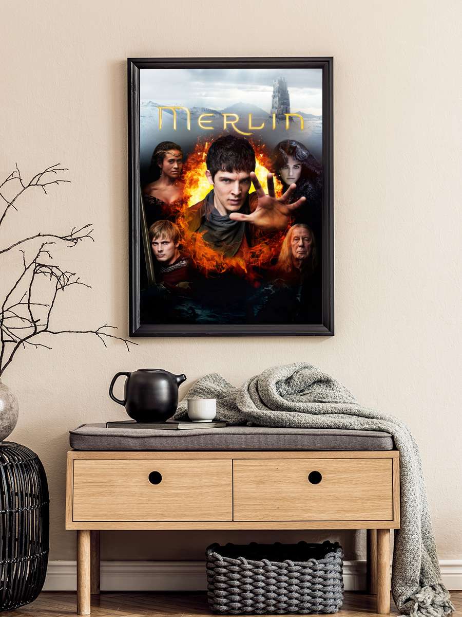 Merlin Dizi Tablo Siyah Çerçeveli Dizi Poster Duvar Tablo