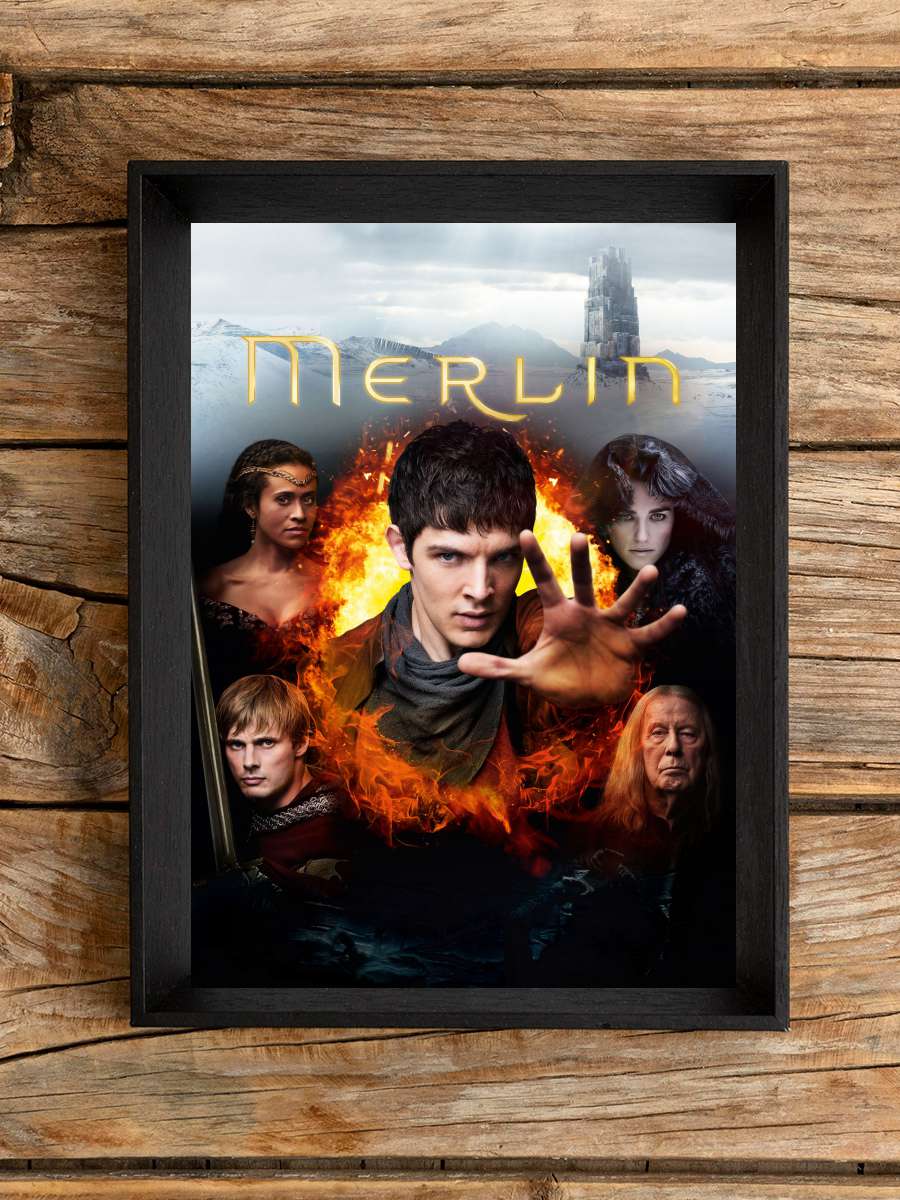 Merlin Dizi Tablo Siyah Çerçeveli Dizi Poster Duvar Tablo