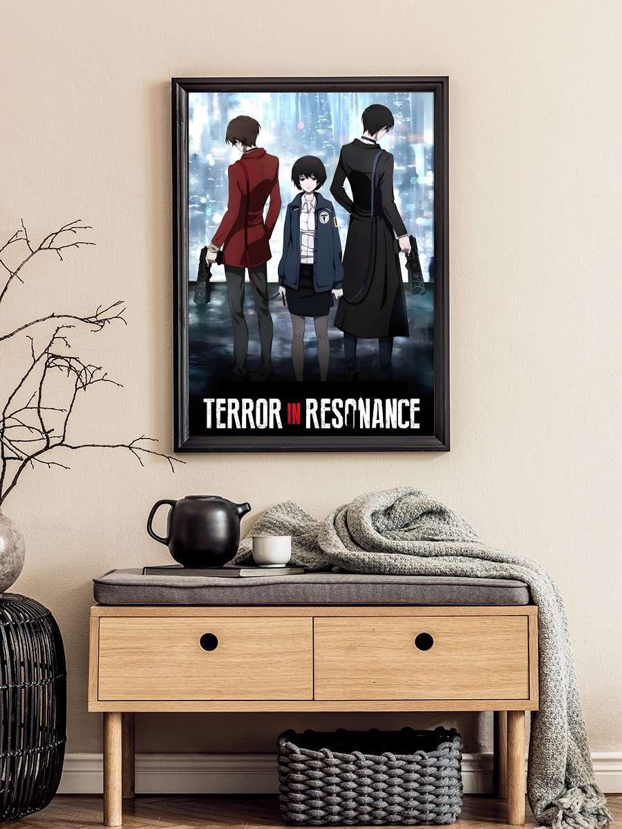 Zankyô no teroru - 残響のテロル Dizi Tablo Siyah Çerçeveli Dizi Poster Duvar Tablo