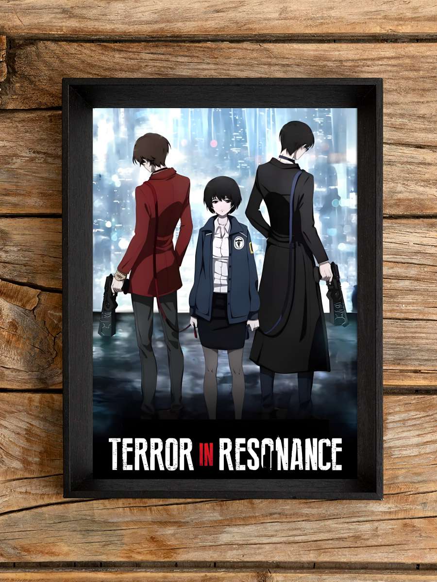 Zankyô no teroru - 残響のテロル Dizi Tablo Siyah Çerçeveli Dizi Poster Duvar Tablo