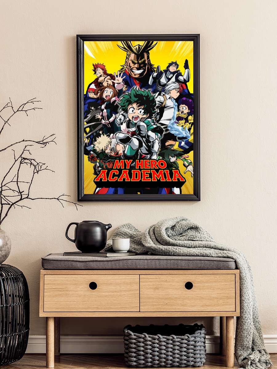 Kahramanlık Akademim - 僕のヒーローアカデミア Dizi Tablo Siyah Çerçeveli Dizi Poster Duvar Tablo