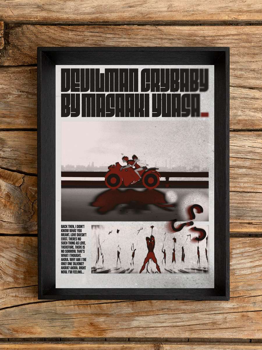 DEVILMAN crybaby Dizi Tablo Siyah Çerçeveli Dizi Poster Duvar Tablo