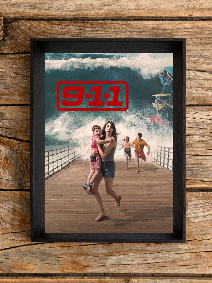 9-1-1 Dizi Tablo Siyah Çerçeveli Dizi Poster Duvar Tablo